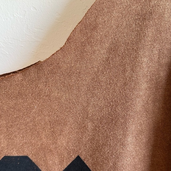 Rock Band AC/DC Rust Brown Festival Retro Neck Cut Out Baggy Sweatshirt Sz XL - Picture 3 of 10